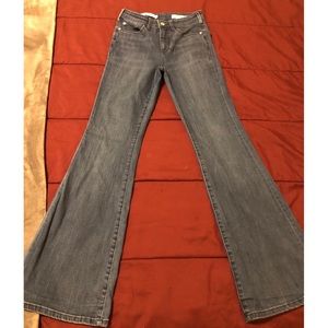 Anthropologie Dark Blue High Rise Flares